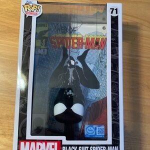 (NEW) Funko pop Black Suit Spider-Man Funko Comic Cover #71
